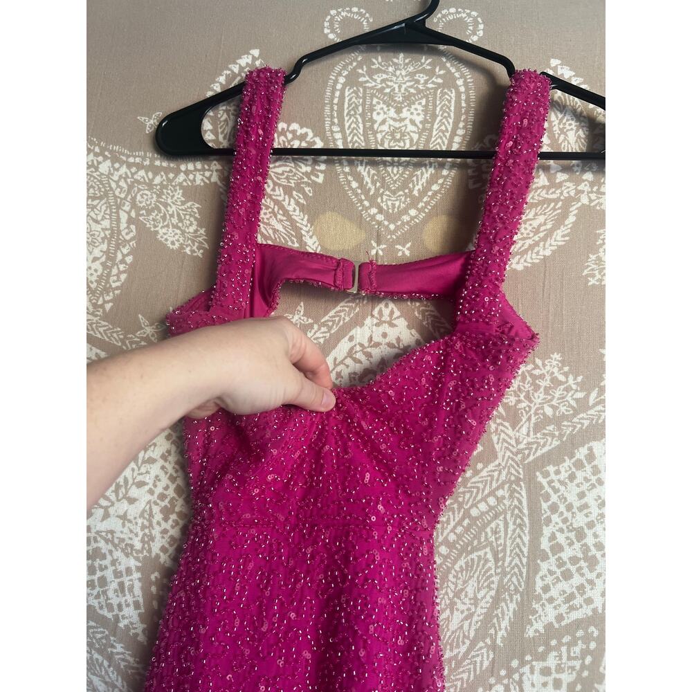 NWT Oh Polly Emilion Embellished Cut Out Mini Dress in Fuchsia - Picture 5 of 9